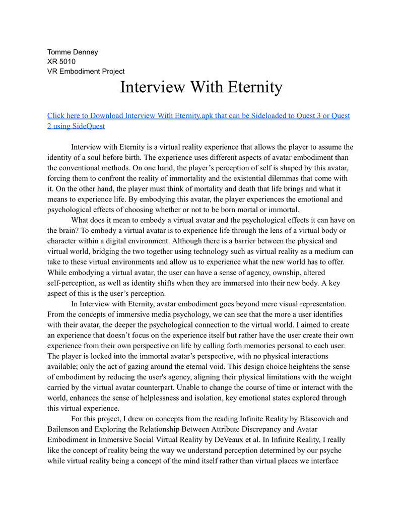 Project write-up — first page